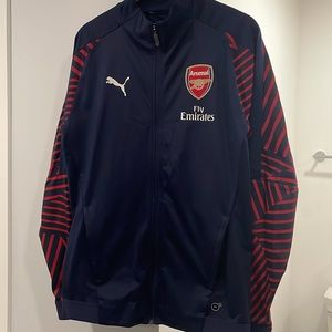 Puma Arsenal Navy Bomber Jacket with Red Accents